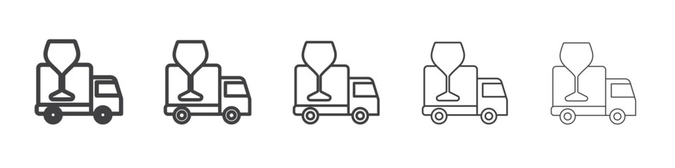Wine delivery icon outline ilustration vector symbol