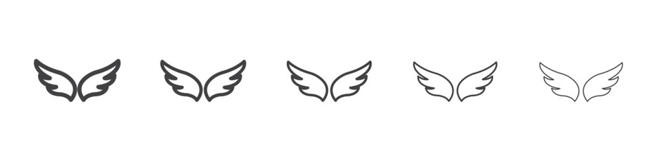 Obraz premium Wings icon outline ilustration vector symbol