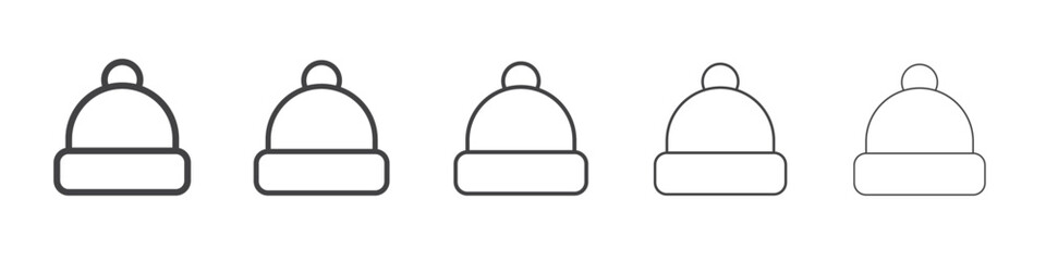 Winter hat icon outline ilustration vector symbol