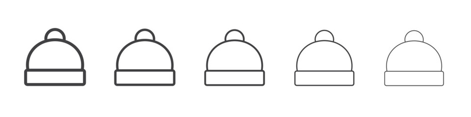 Winter cap icon outline ilustration vector symbol