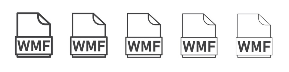 WMF File Document Icon outline ilustration vector symbol