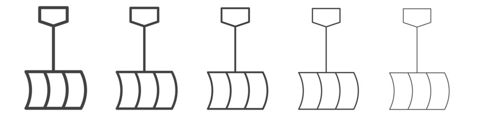 Winter shovel icon outline ilustration vector symbol