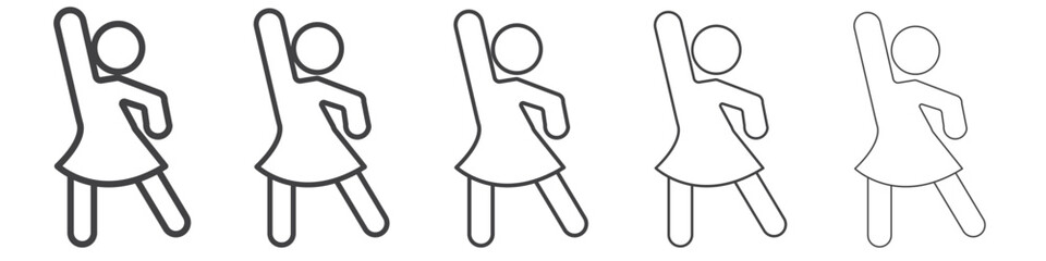 woman dancing icon outline ilustration vector symbol