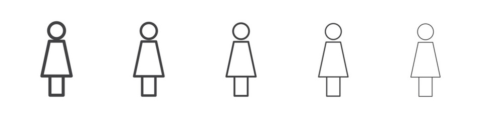 woman icon outline ilustration vector symbol