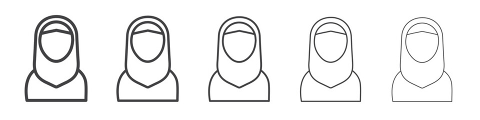 Women hijab icon outline ilustration vector symbol