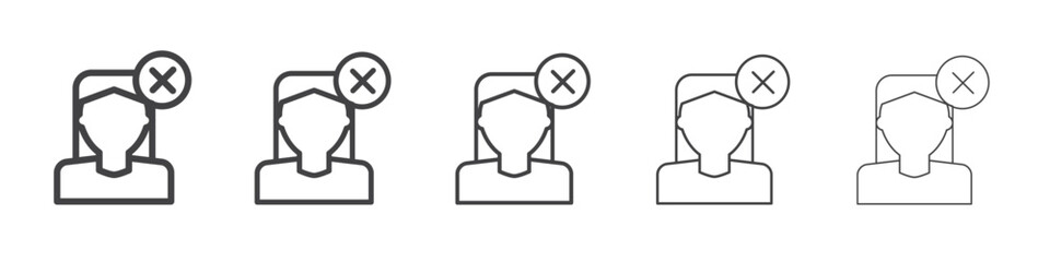 Women deny icon outline ilustration vector symbol