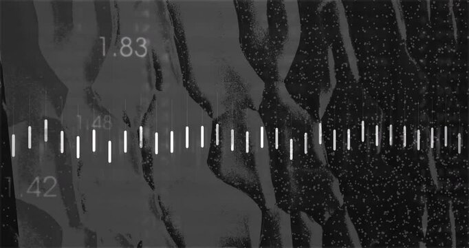 Upon waveform line emerging bars pulsating and line tracing data changes for data display