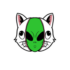 Alien Cat Face – Hidden Identity Sci-Fi Transparant png