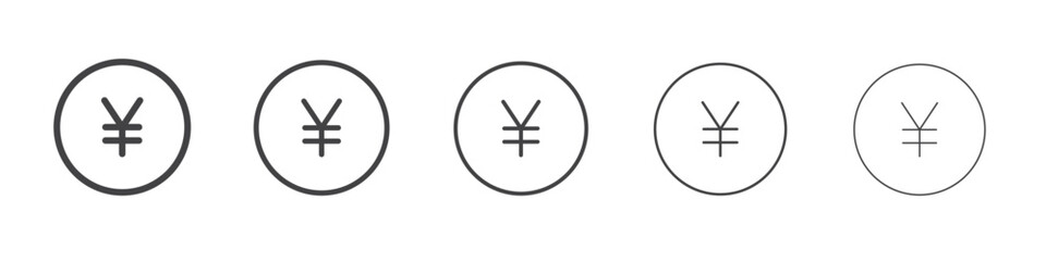Yen icon outline ilustration vector symbol