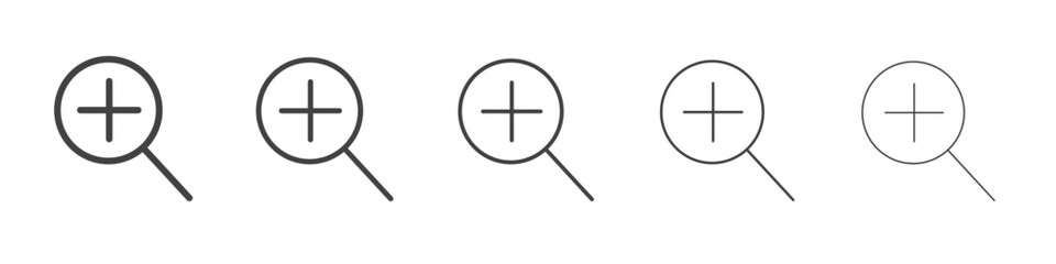 Zoom in icon outline ilustration vector symbol