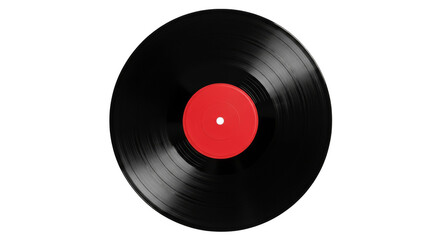Vinyl Record With Red Label Music Background