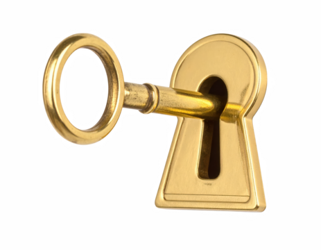 Key positioned on a black background emphasizing the concept of access, security, and unlocking possibilities in everyday life isolate on transparent background PNG