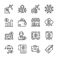Check out handy bundle of bitcoin and crypto assets outline icons