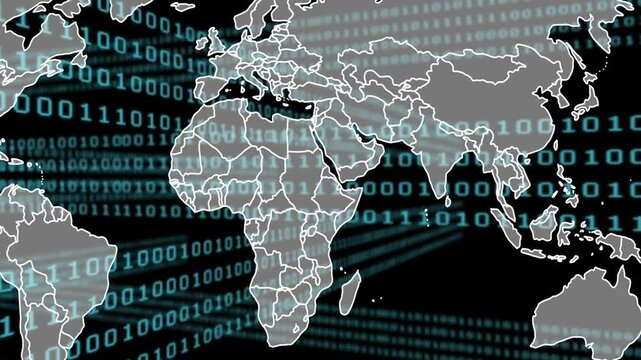 Starting with flowing binary streams digital map emerging and tracing borders for network view
