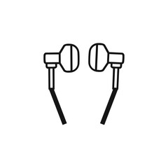Headphone icon logo flat vector design