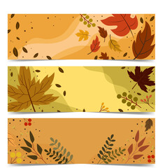 Autumn Leaves Banner Design Fall Foliage Illustrations for Website Headers
