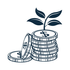 Minimalist design illustrating wealth creation