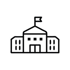 School building education learning university college campus architecture vector icon graphic design