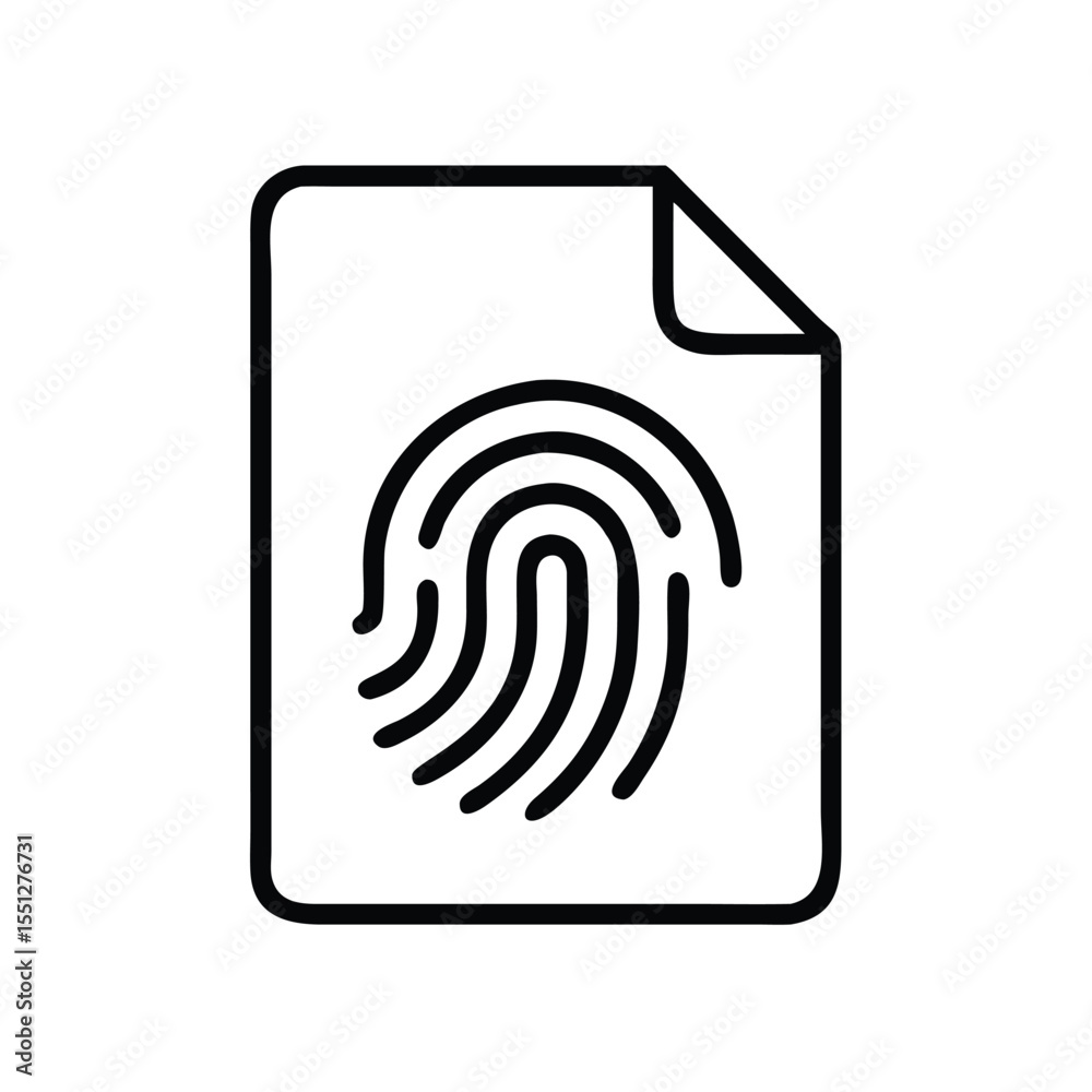 Poster fingerprint document identification security access control biometric data scan personal identity fi