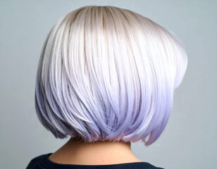 Icy Lavender Bob Haircut Concave Layers & Chin-Length Style