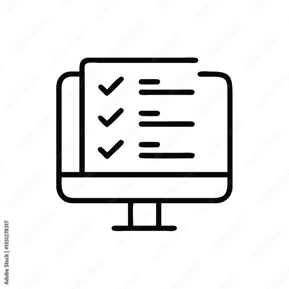 Fototapete Online checklist task management on computer screen for digital to do list and project planning app