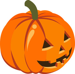 Spooky Halloween Jack-o'-lantern Pumpkin Illustration