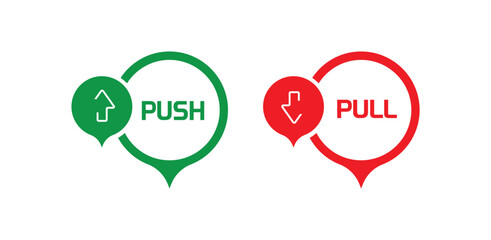 Pull and push vector sign	