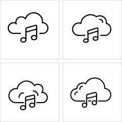 Fototapeta premium Cloud Music icons set