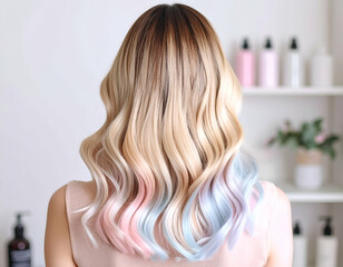 Soft Mullet Hairstyle Pastel Highlights and Feathered Ends