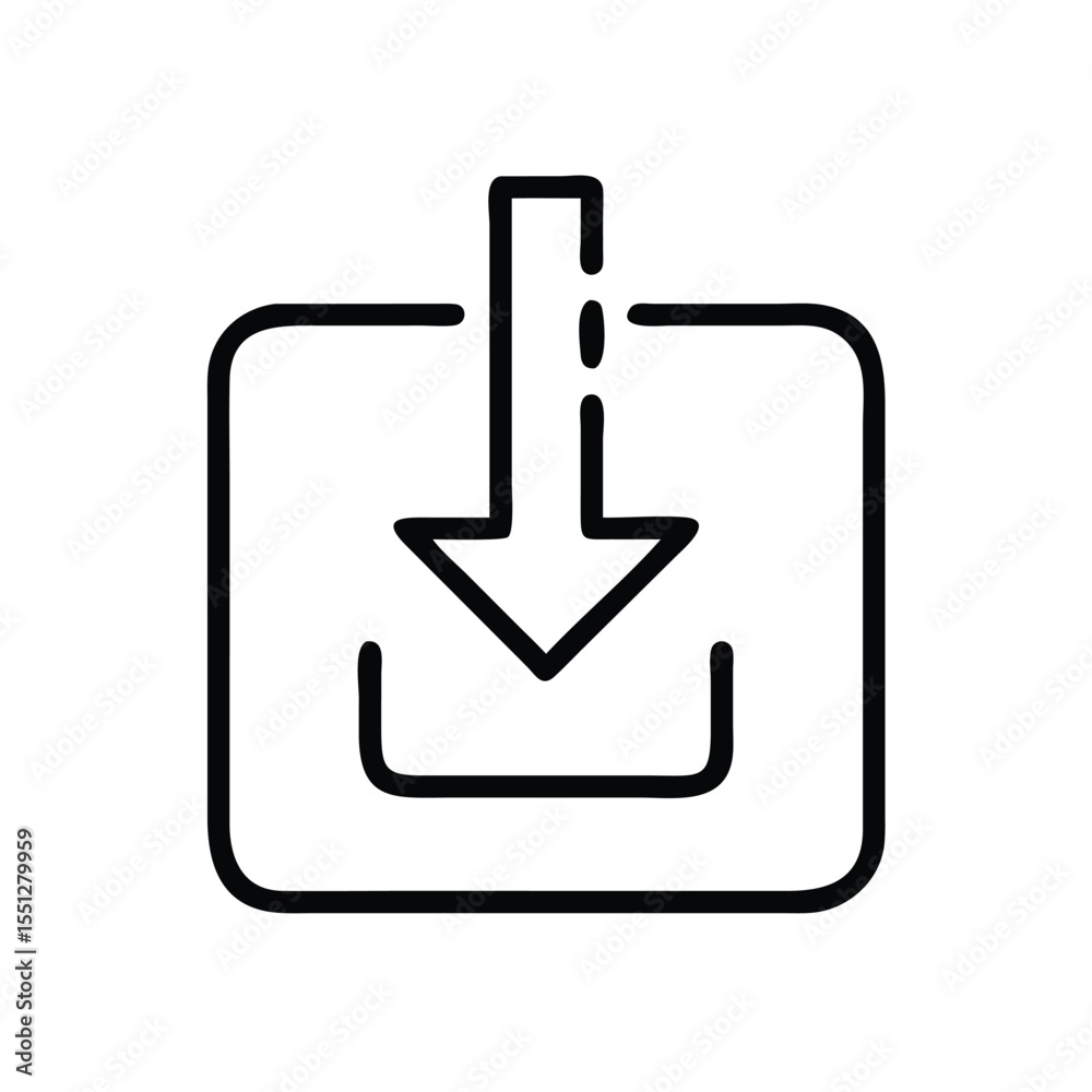 Fototapete Download icon vector illustration simple outline design for user interface and web design needs