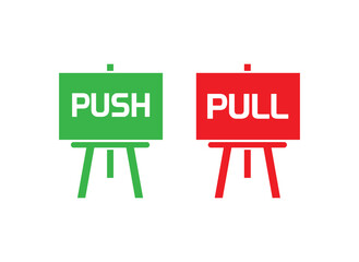 Pull and push vector sign	