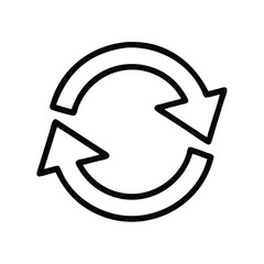 Circular arrow rotation symbol for refresh reload repeat cycle sync and exchange process icon