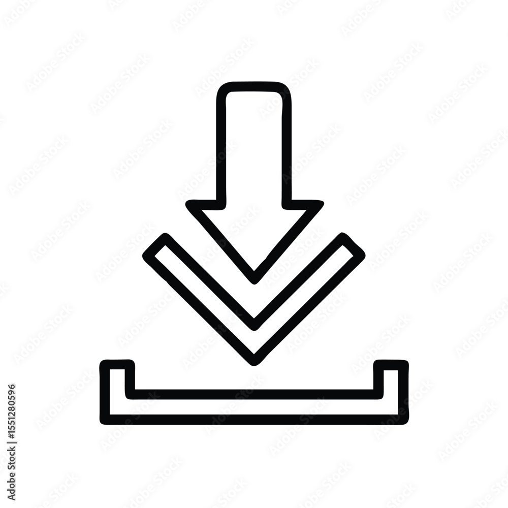 Fototapete Download icon vector illustration simple outline design for website and mobile application use