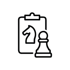 Chess strategy planning concept icon vector illustration for game and business strategy design