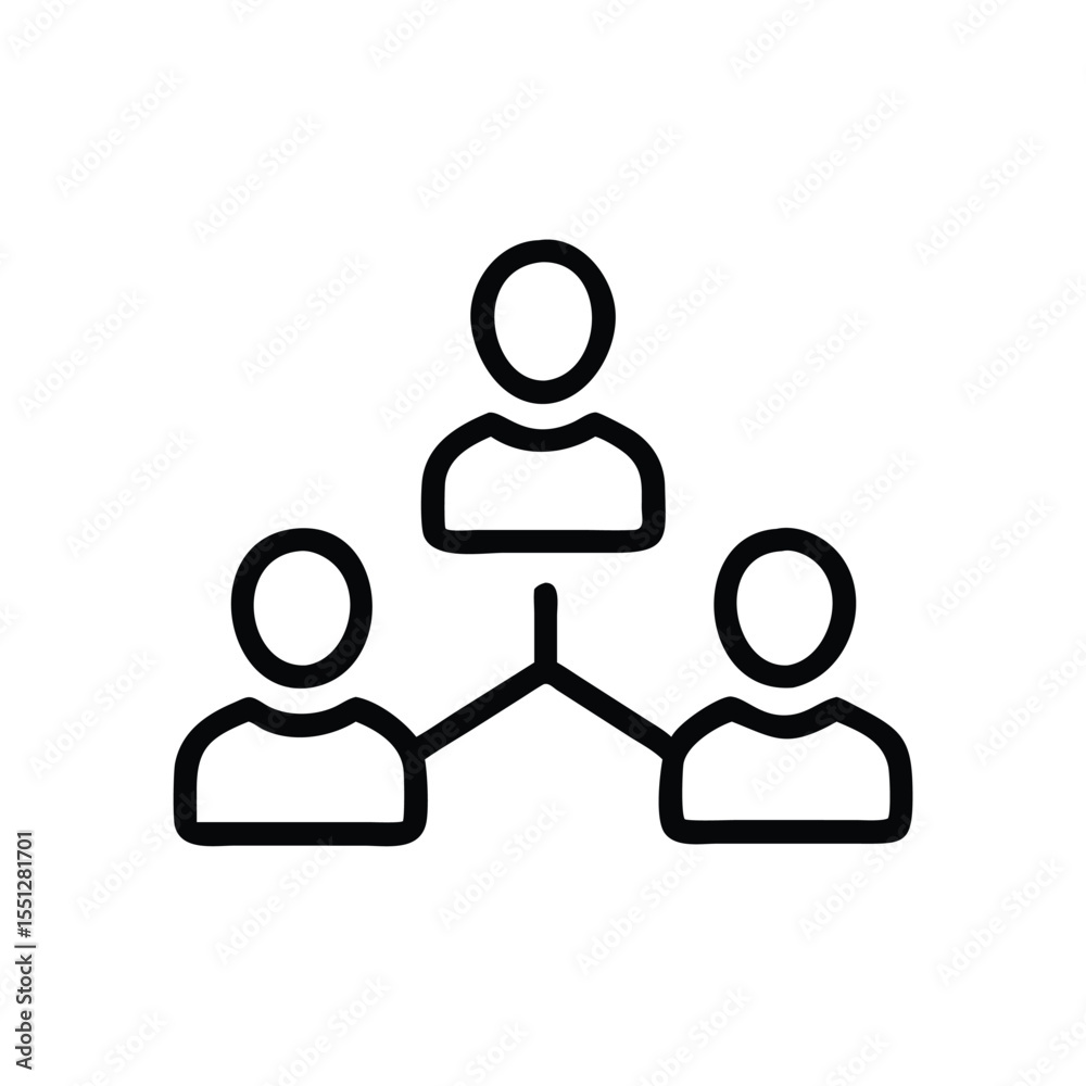 Poster organization chart hierarchy structure network connection team collaboration icon vector design
