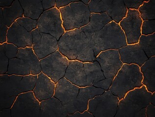 Cracked Earth with Glowing Lava