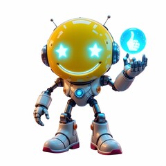 Naklejka premium Funny memes emoji robot 