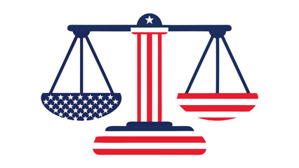 American Justice Scales of Balance Law Legal System Patriotism Symbol USA Constitution Independence