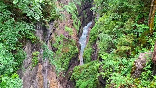 Partnach Klamm canyon. Bavaria, Germany.