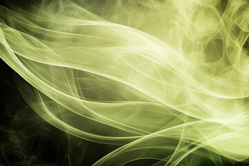Fototapeta premium Glowing abstract wave design in neon green creates an ethereal atmosphere with soft flowing lines and patterns