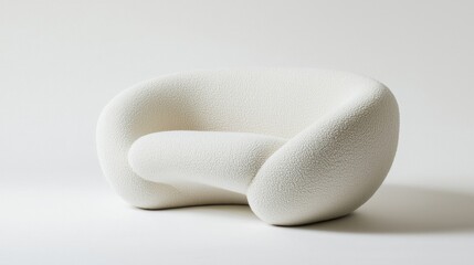 Stylish modern white sofa showcasing unique design in minimalist interior setting