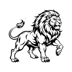 Bold Tribal Lion Head Logo Design – Fierce Black and White Vector Illustration | Majestic King of Jungle Tattoo Style Artwork for Branding, Shirts, Stickers