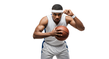 Basketball Player Holding Ball Ready to Play