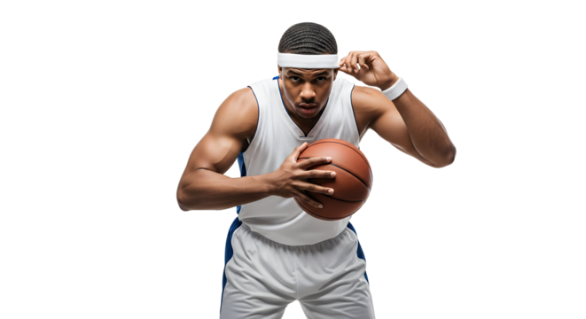 Basketball Player Holding Ball Ready to Play - Powered by Adobe