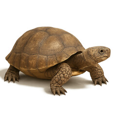 Obraz premium Realistic 3D Render of a Brown Tortoise with Textured Shell and Rugged Features on Transparent Background