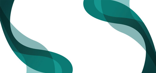 Emerald green abstract fluid wave border on a white background. Vector illustration