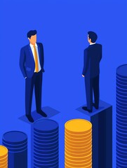 Subscription model concept, digital business growth, flat design illustration