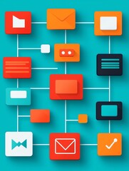 Subscription SaaS model flow, business transformation, flat design illustration