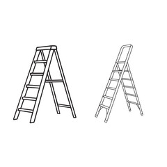 Abstract ladder icon symbolizing success growth and upward progress