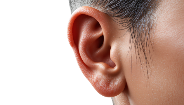 Human Ear Isolated on Transparent Background – Anatomy, Hearing, and Medical Concept